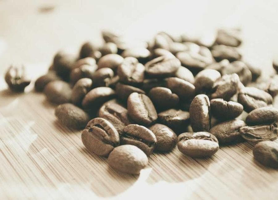 Macro product photography of roasted coffee beans
